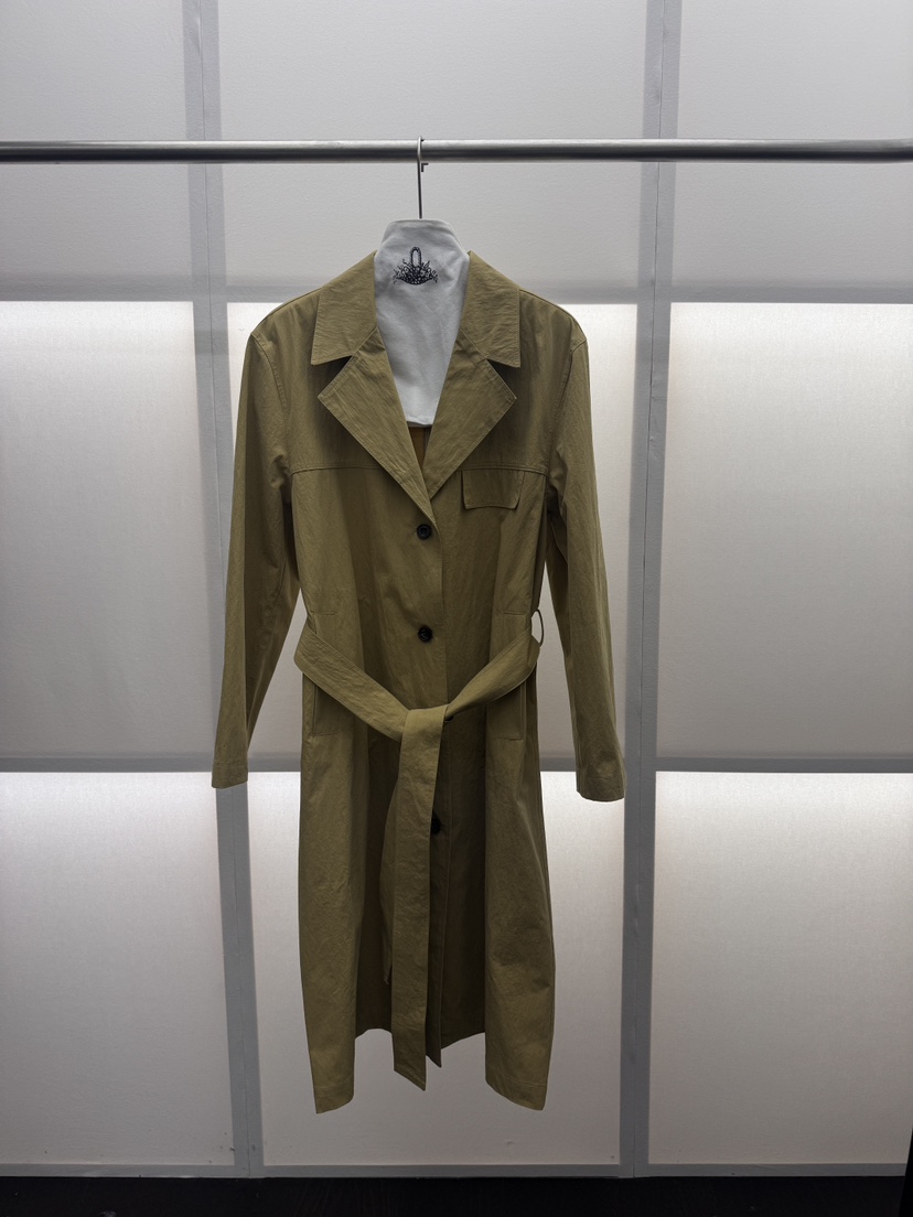 MILUI韓國代購女士新款人氣熱賣職業休閑推薦長款風衣含腰帶MILUI長款風衣圖色1