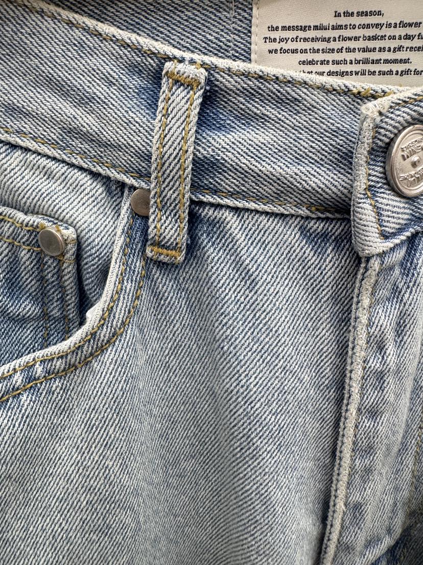 MILUI韓國東大門直郵女士新款熱賣26春夏職業休閑人氣牛仔褲MILUI牛仔褲