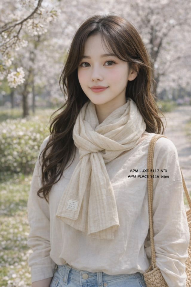 N3韓國直郵實拍女士新款熱賣26春夏時尚圍巾披肩直筒亞麻N3圍巾/披肩