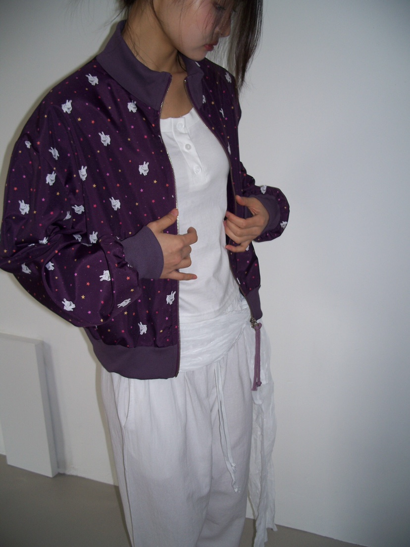 FLASH/I LOVE ME韓國東大門代購女裝新款人氣夾克羅紋FLASH/I LOVE ME夾克