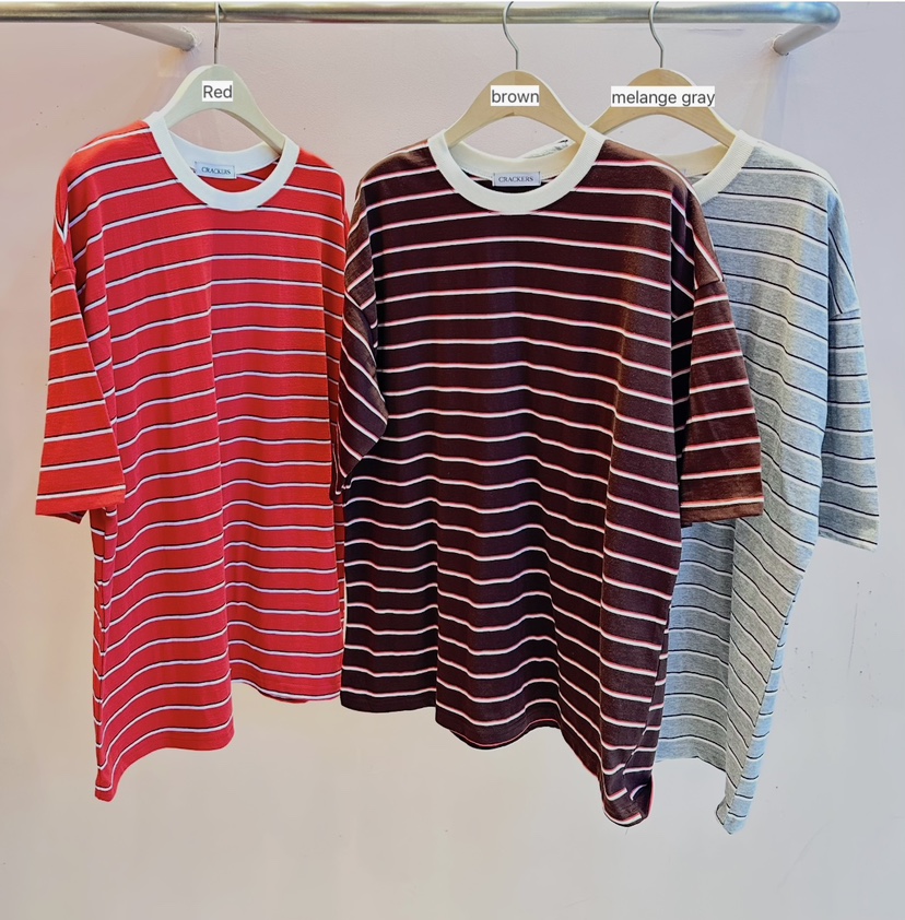 CRACKERS韓國直郵女士新款休閑26春夏時尚職業熱賣T恤條紋CRACKERST恤