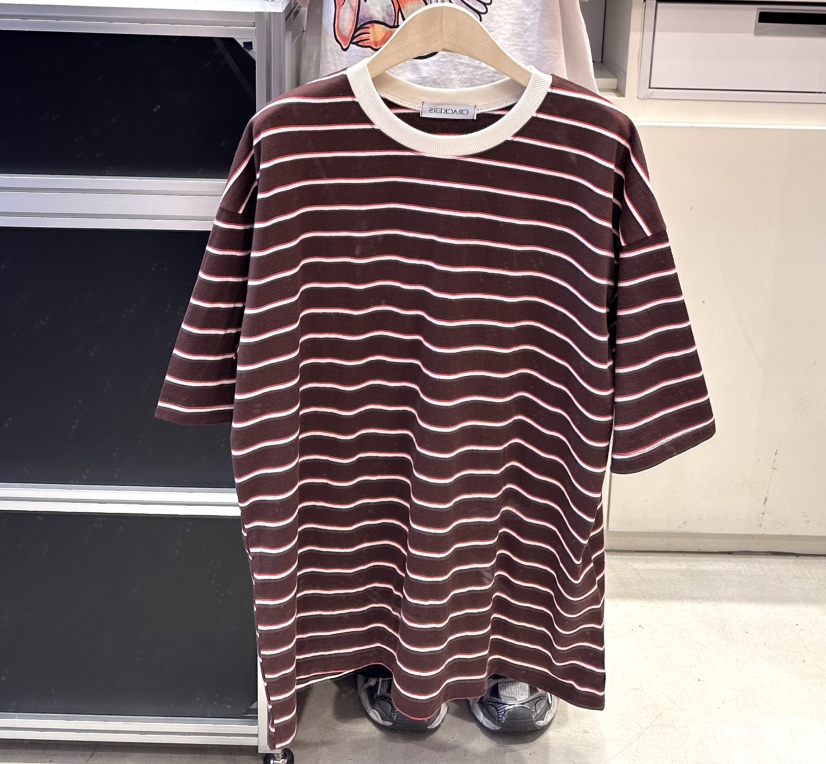 CRACKERS韓國直郵女士新款休閑26春夏時尚職業熱賣T恤條紋CRACKERST恤圖色2