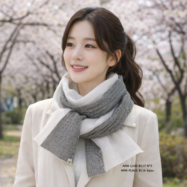 N3韓國東大門直郵女士新品休閑職業推薦圍巾披肩格紋圍巾N3圍巾/披肩