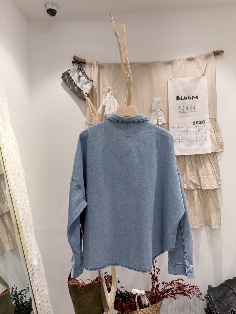 BLOOM韓國直郵實拍女士新品職業熱賣時尚26春夏襯衫蕾絲衫口袋BLOOM-S襯衫/蕾絲衫