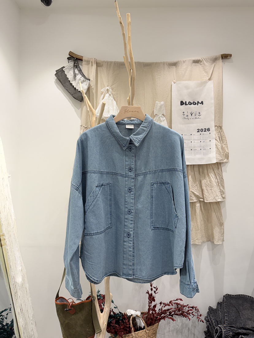 BLOOM韓國直郵實拍女士新品職業熱賣時尚26春夏襯衫蕾絲衫口袋BLOOM-S襯衫/蕾絲衫圖色1