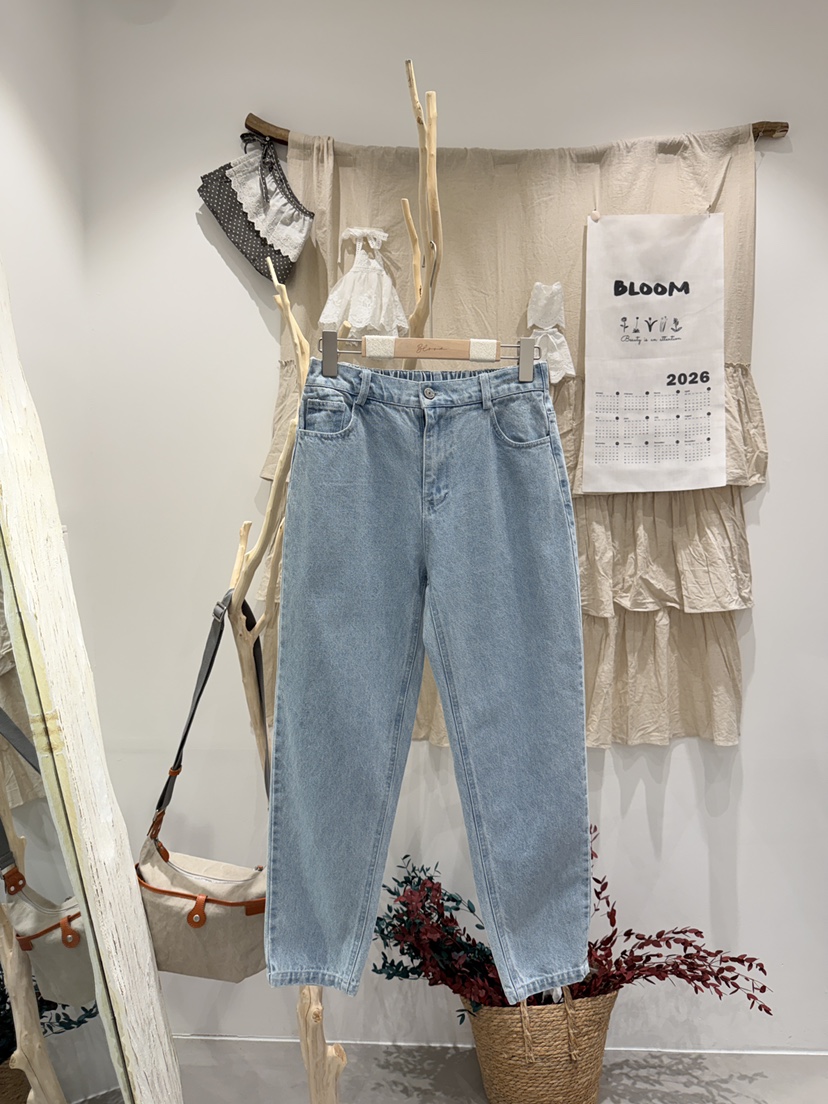 BLOOM韓國東大門代購女士新款26春夏推薦職業牛仔褲直筒褲BLOOM-S牛仔褲圖色1