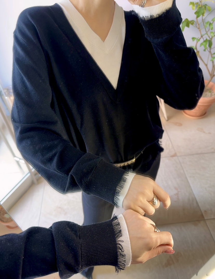 JUJU韓國東大門代購女裝新品26春夏休閑人氣熱賣針織衫V領JUJU針織衫