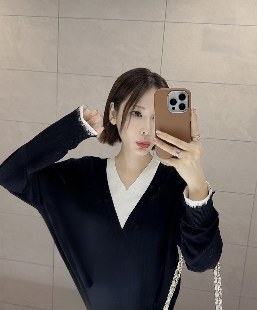 JUJU韓國東大門代購女裝新品26春夏休閑人氣熱賣針織衫V領JUJU針織衫