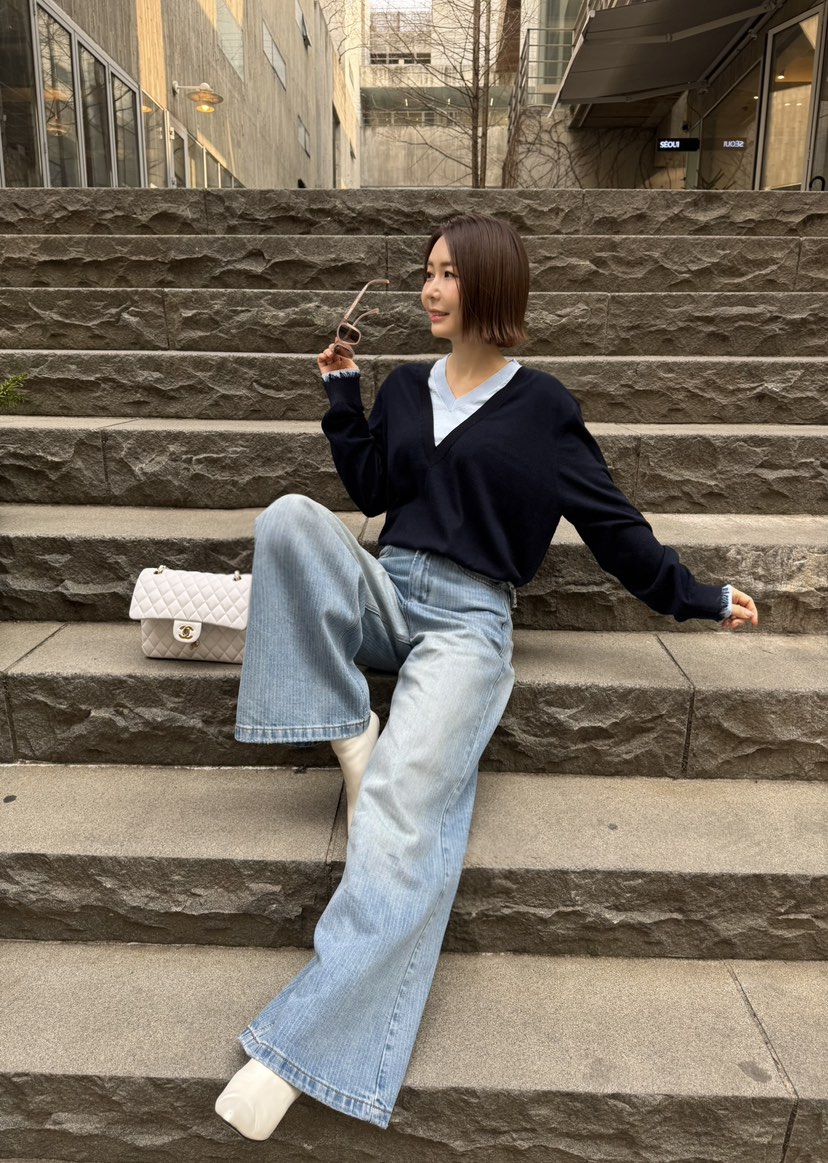 JUJU韓國東大門代購女裝新品26春夏休閑人氣熱賣針織衫V領JUJU針織衫