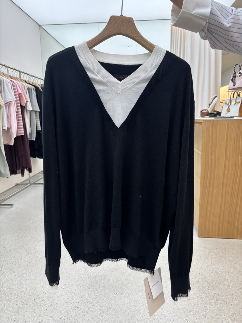 JUJU韓國東大門代購女裝新品26春夏休閑人氣熱賣針織衫V領JUJU針織衫圖色1