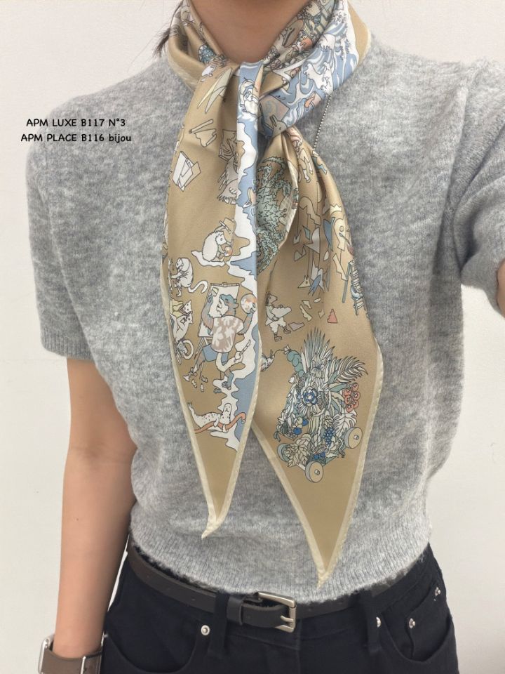 N3韓國東大門代購女裝新品熱賣26春夏休閑人氣圍巾披肩絲綢N3圍巾/披肩