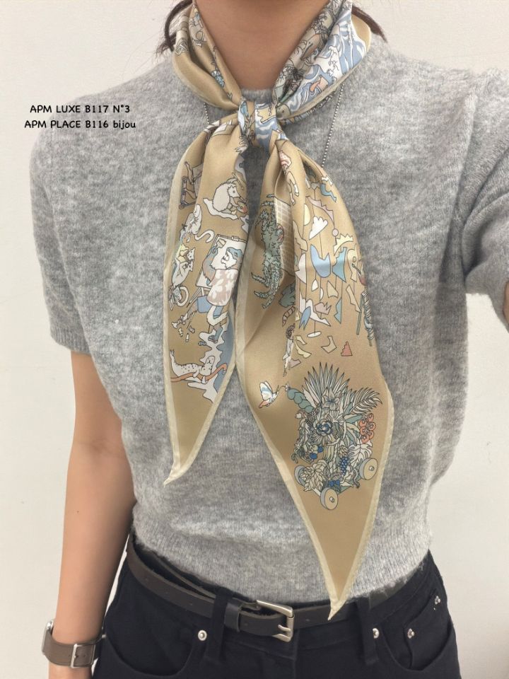 N3韓國東大門代購女裝新品熱賣26春夏休閑人氣圍巾披肩絲綢N3圍巾/披肩