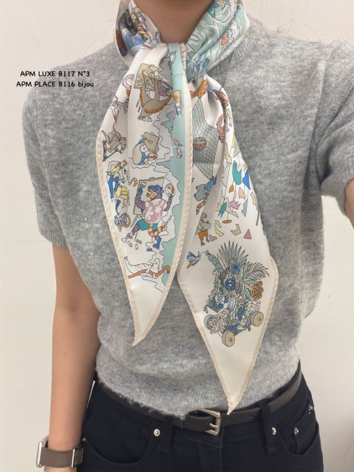 N3韓國東大門代購女裝新品熱賣26春夏休閑人氣圍巾披肩絲綢N3圍巾/披肩