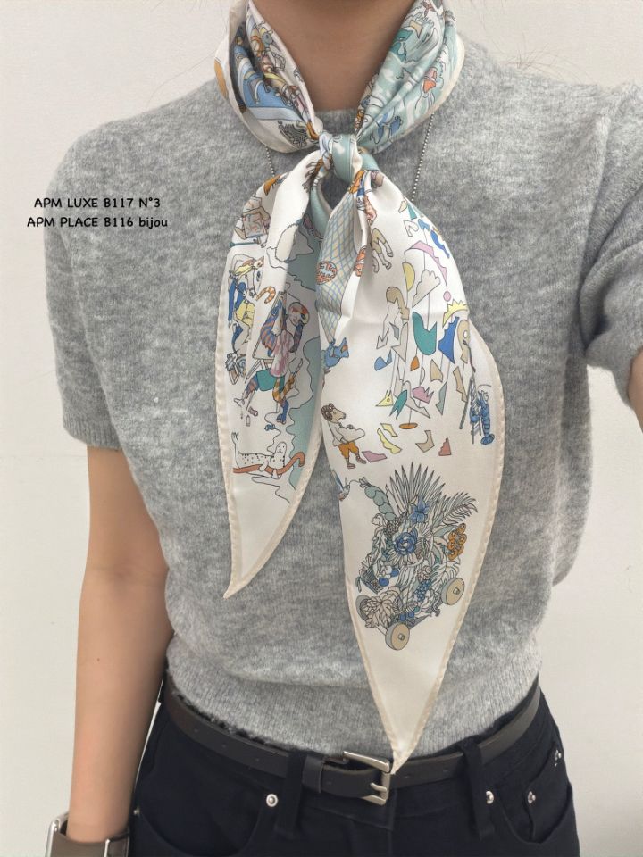 N3韓國東大門代購女裝新品熱賣26春夏休閑人氣圍巾披肩絲綢N3圍巾/披肩