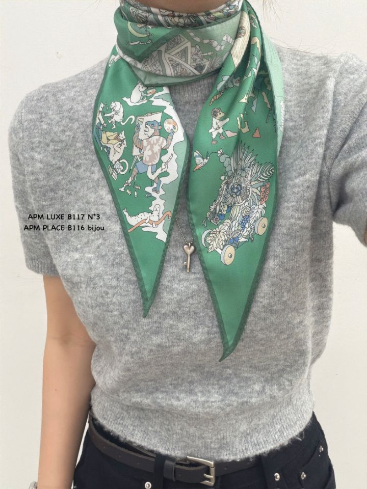 N3韓國東大門代購女裝新品熱賣26春夏休閑人氣圍巾披肩絲綢N3圍巾/披肩