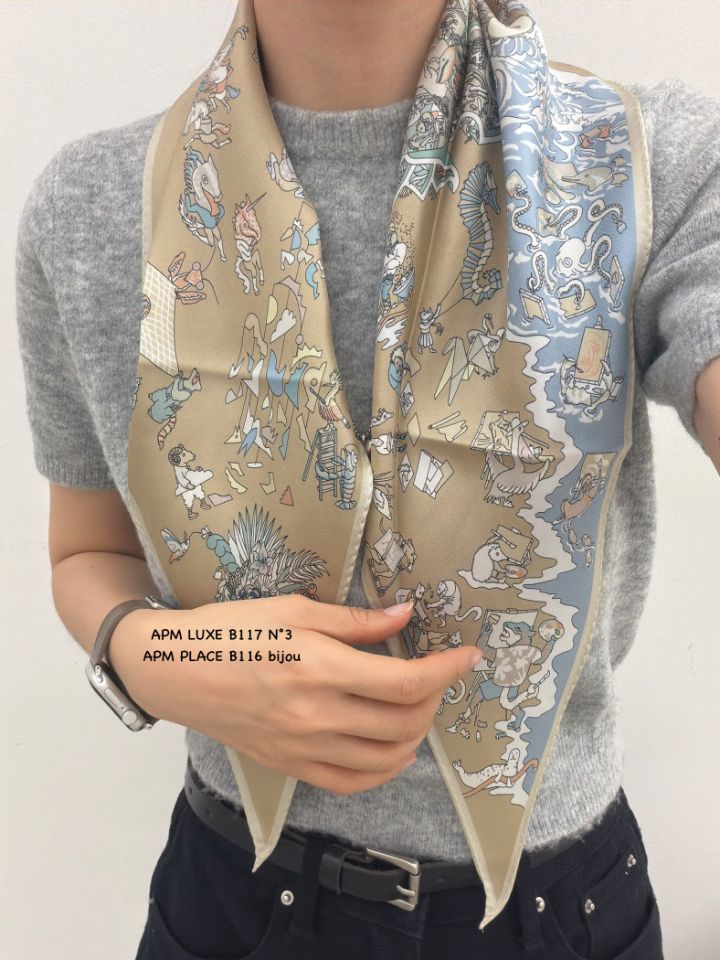 N3韓國東大門代購女裝新品熱賣26春夏休閑人氣圍巾披肩絲綢N3圍巾/披肩