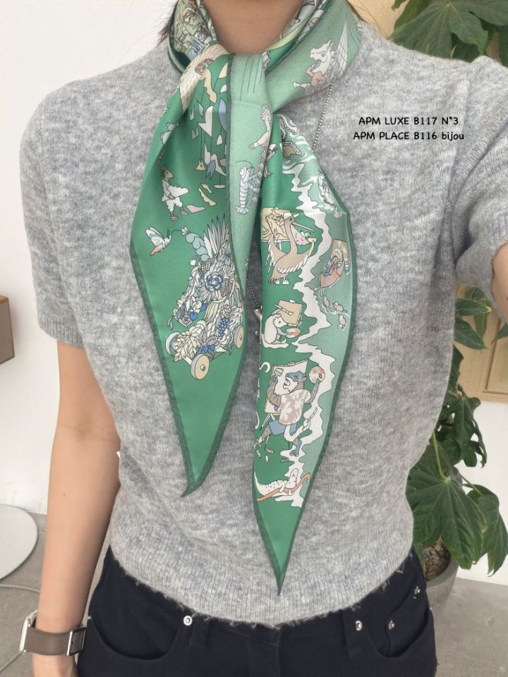 N3韓國東大門代購女裝新品熱賣26春夏休閑人氣圍巾披肩絲綢N3圍巾/披肩