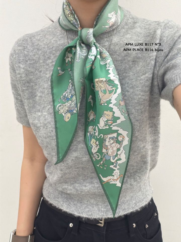 N3韓國東大門代購女裝新品熱賣26春夏休閑人氣圍巾披肩絲綢N3圍巾/披肩