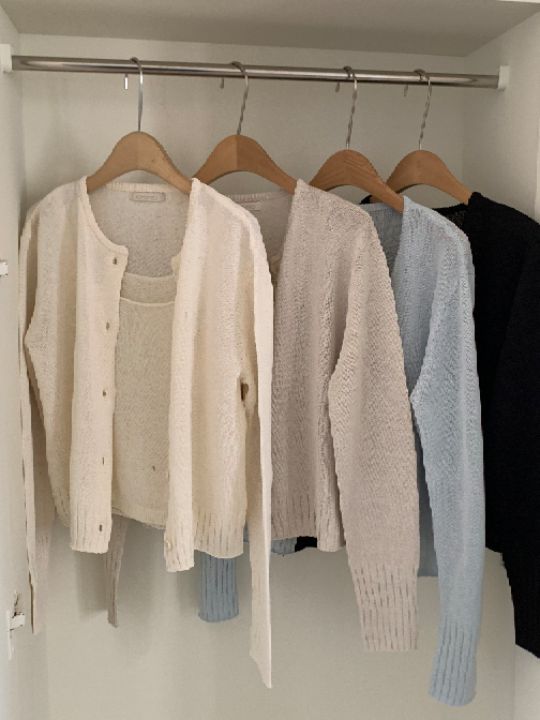 KOMOREBI韓國東大門代購女裝新款休閑人氣熱賣套裝套裝開衫KOMOREBI套裝圖色4左四色