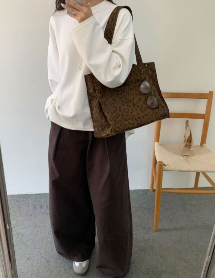 TROUVAILLE韓國東大門直郵女裝新品推薦26春夏單肩斜跨包豹紋TROUVAILLE單肩/斜跨包