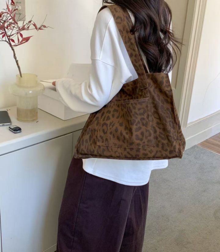 TROUVAILLE韓國東大門直郵女裝新品推薦26春夏單肩斜跨包豹紋TROUVAILLE單肩/斜跨包