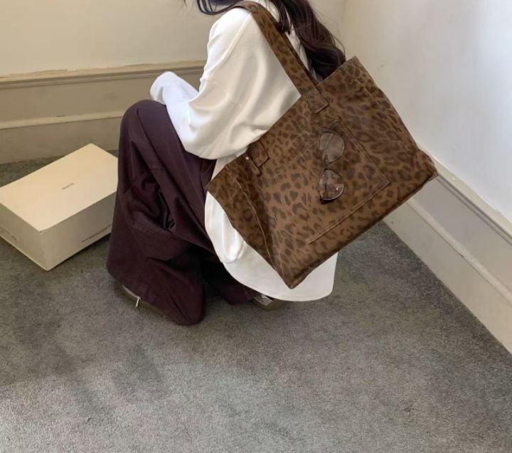 TROUVAILLE韓國東大門直郵女裝新品推薦26春夏單肩斜跨包豹紋TROUVAILLE單肩/斜跨包