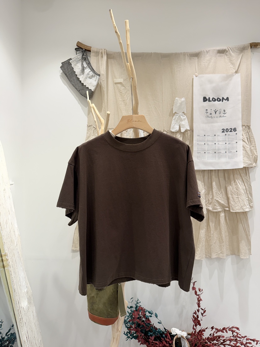BLOOM韓國直郵女士新品時尚26春夏職業休閑人氣T恤復古棉質BLOOM-ST恤圖色3