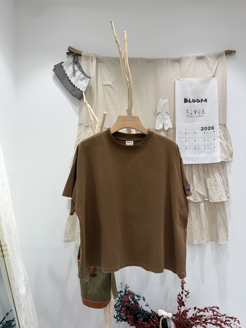 BLOOM韓國直郵女士新品時尚26春夏職業休閑人氣T恤復古棉質BLOOM-ST恤圖色4