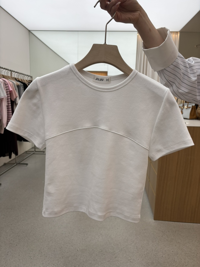 JUJU韓國代購女裝新款人氣職業推薦熱賣休閑時尚26春夏T恤JUJUT恤圖色1