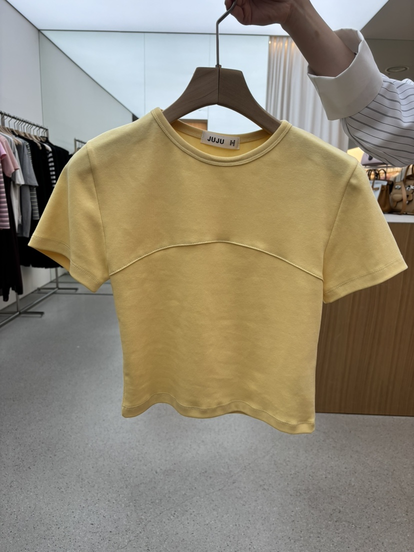 JUJU韓國代購女裝新款人氣職業推薦熱賣休閑時尚26春夏T恤JUJUT恤圖色2