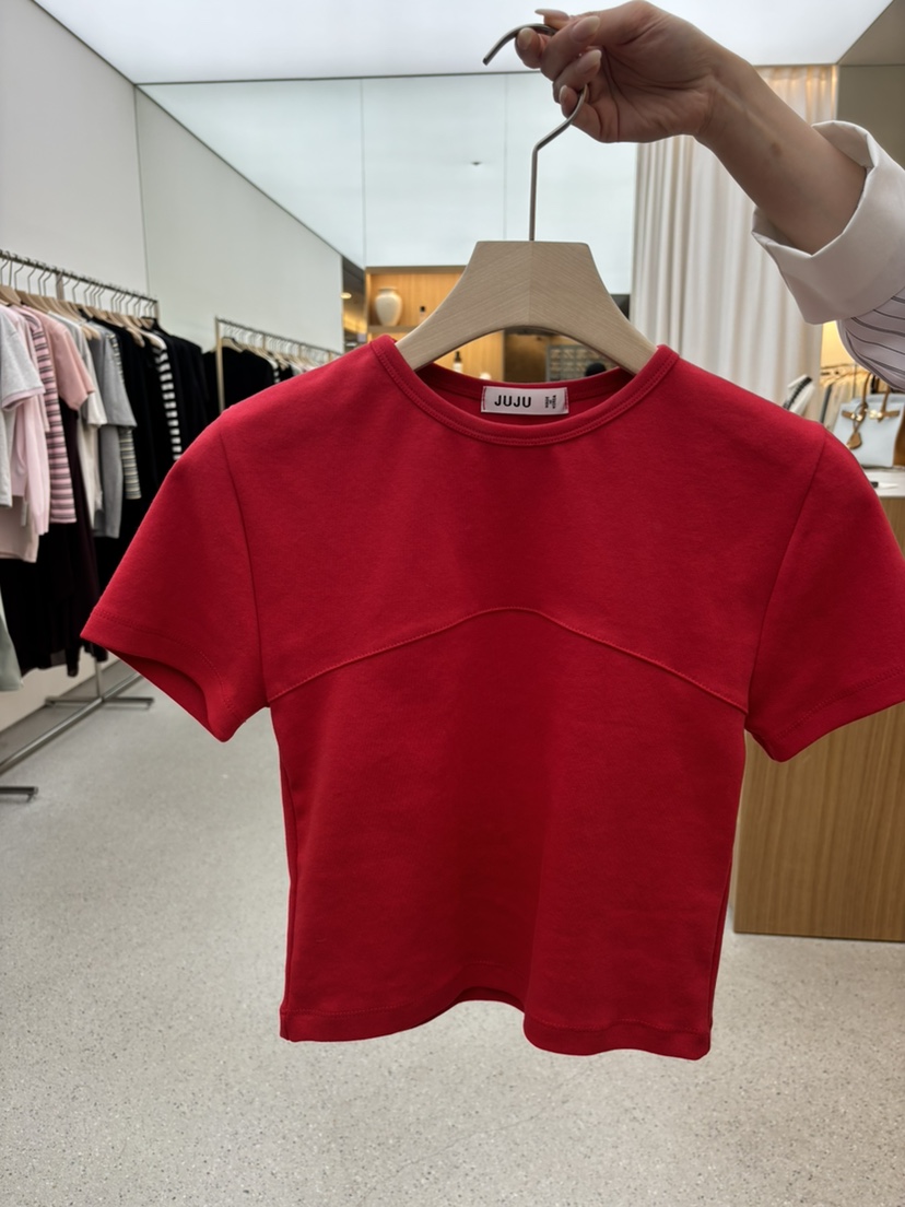 JUJU韓國代購女裝新款人氣職業推薦熱賣休閑時尚26春夏T恤JUJUT恤圖色3