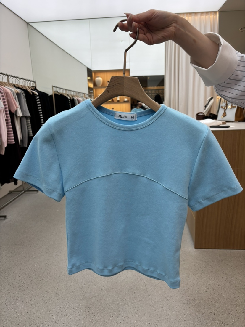 JUJU韓國代購女裝新款人氣職業推薦熱賣休閑時尚26春夏T恤JUJUT恤圖色4