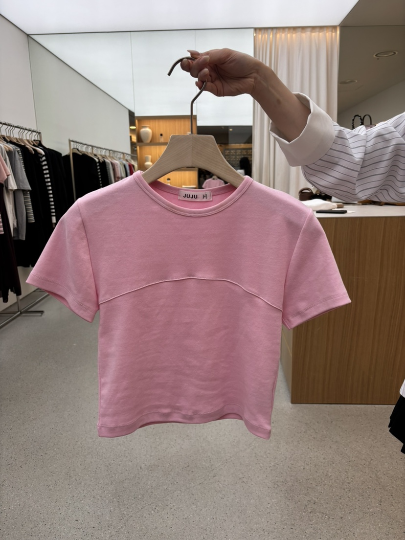 JUJU韓國代購女裝新款人氣職業推薦熱賣休閑時尚26春夏T恤JUJUT恤圖色5
