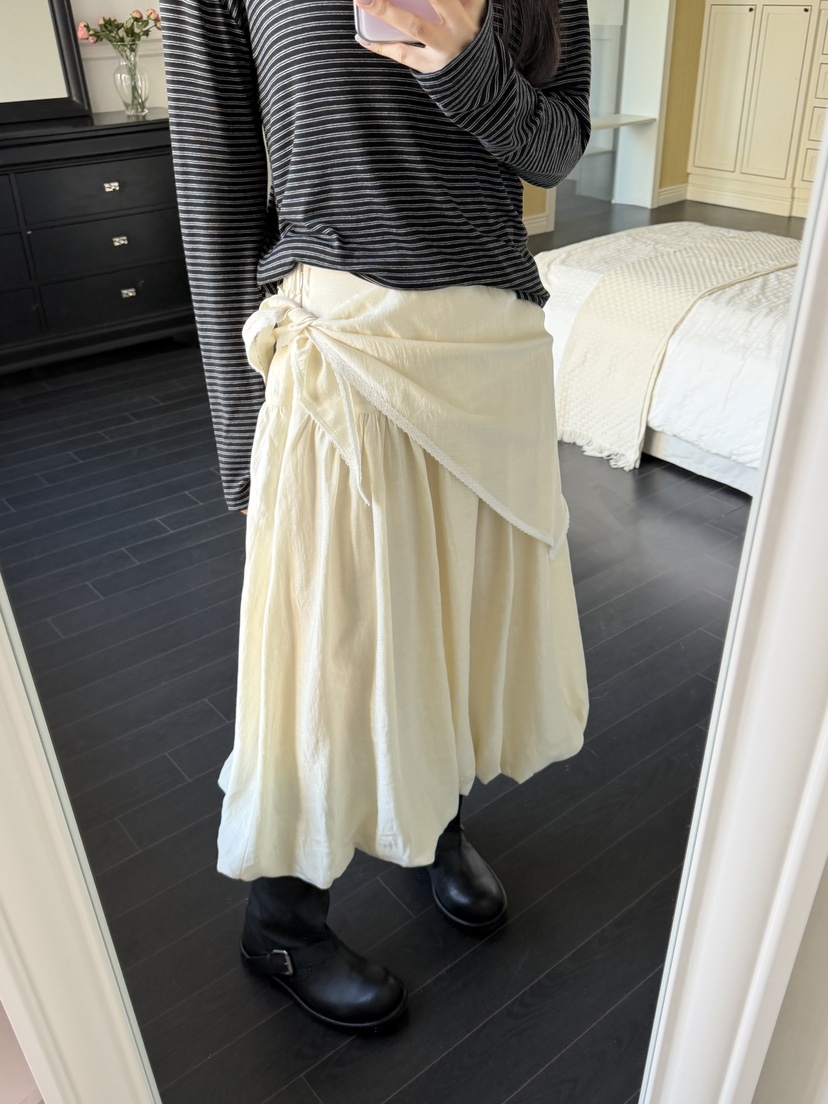 I MFACT韓國直郵實拍女士新品推薦職業人氣26春夏長裙圍巾I MFACT長裙圖色2