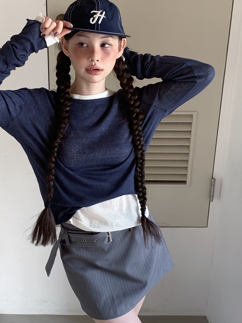 I MFACT韓國東大門代購女裝新品職業時尚休閑長袖T恤透明I MFACT長袖T恤