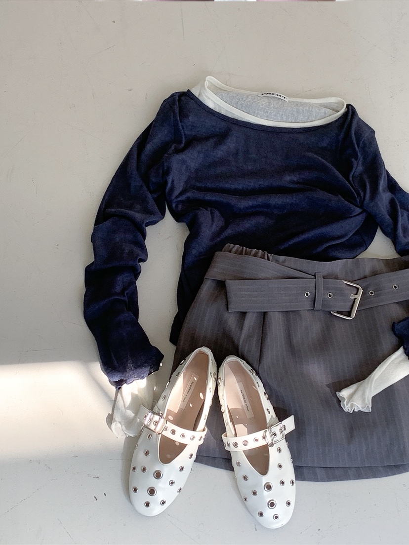 I MFACT韓國東大門代購女裝新品職業時尚休閑長袖T恤透明I MFACT長袖T恤