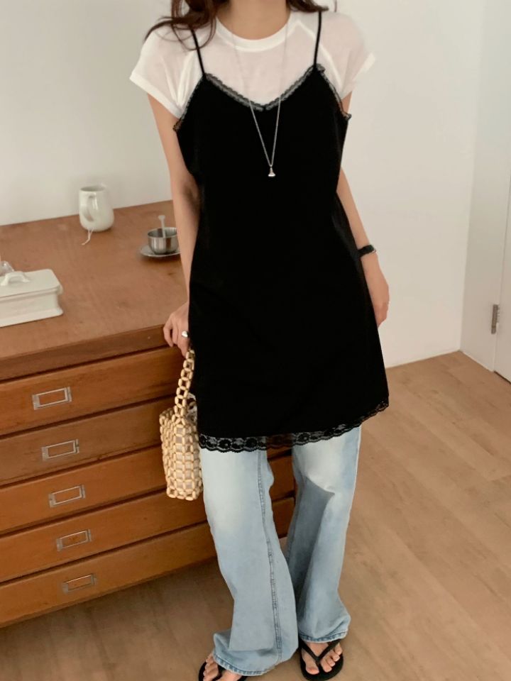 KOMOREBI韓國直郵女士新品人氣推薦熱賣休閑職業連衣裙蕾絲KOMOREBI連衣裙