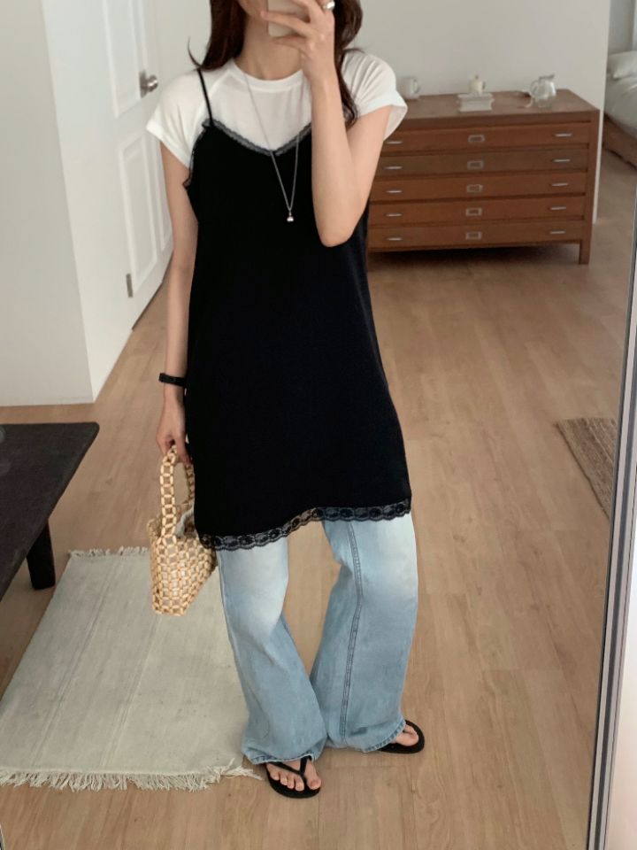 KOMOREBI韓國直郵女士新品人氣推薦熱賣休閑職業連衣裙蕾絲KOMOREBI連衣裙