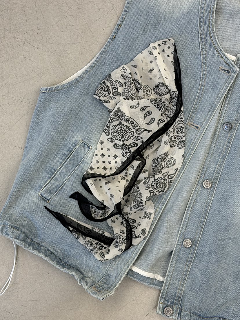 SYMBOL韓國代購女裝新款職業熱賣人氣26春夏馬甲含絲巾圍巾SYMBOL馬甲