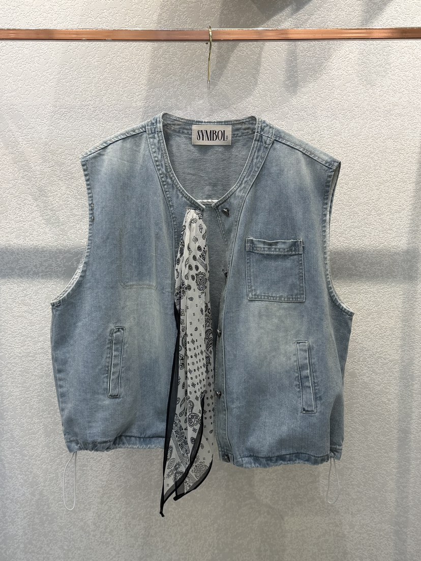 SYMBOL韓國代購女裝新款職業熱賣人氣26春夏馬甲含絲巾圍巾SYMBOL馬甲圖色1