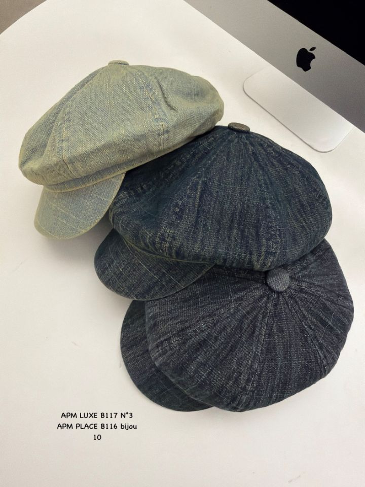 N3韓國東大門直郵女裝新款時尚26春夏帽子水洗牛仔布貝雷N3帽子