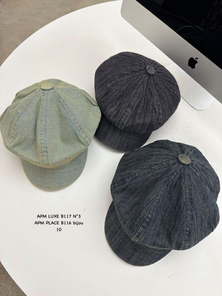 N3韓國東大門直郵女裝新款時尚26春夏帽子水洗牛仔布貝雷N3帽子