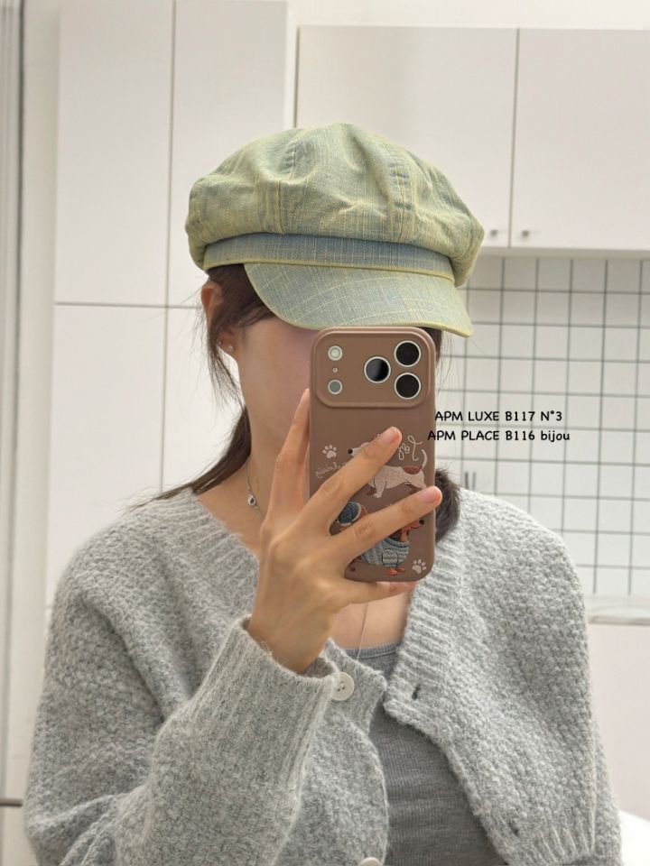 N3韓國東大門直郵女裝新款時尚26春夏帽子水洗牛仔布貝雷N3帽子