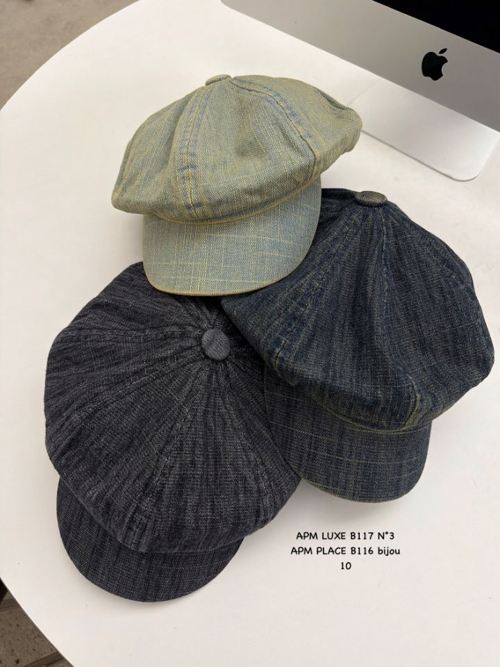 N3韓國東大門直郵女裝新款時尚26春夏帽子水洗牛仔布貝雷N3帽子