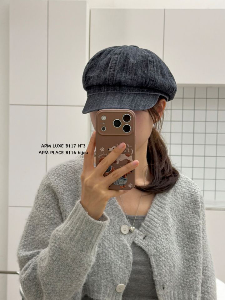 N3韓國東大門直郵女裝新款時尚26春夏帽子水洗牛仔布貝雷N3帽子