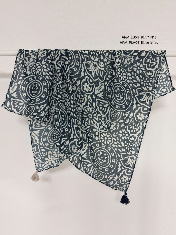 N3韓國直郵實拍女裝新款人氣職業時尚熱賣26春夏圍巾披肩流蘇N3圍巾/披肩圖色1