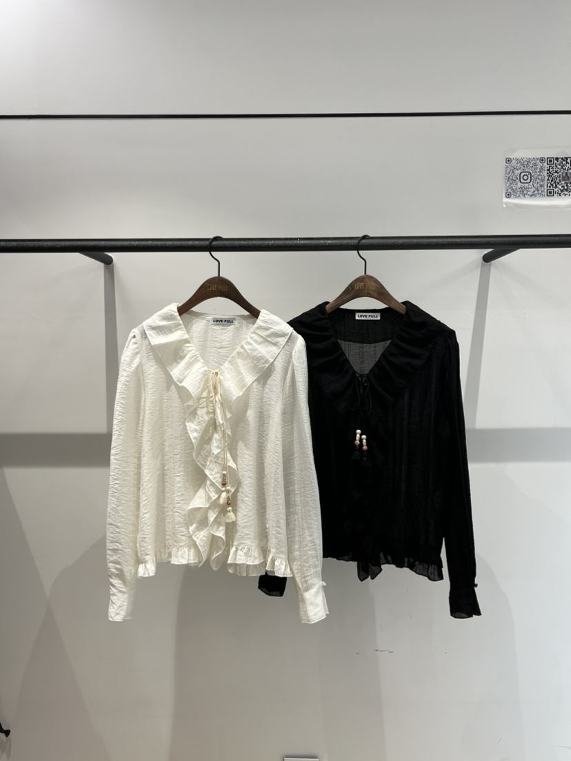 LOVE PULL韓國代購女裝新品職業休閑26春夏襯衫蕾絲衫流蘇LOVE PULL襯衫/蕾絲衫