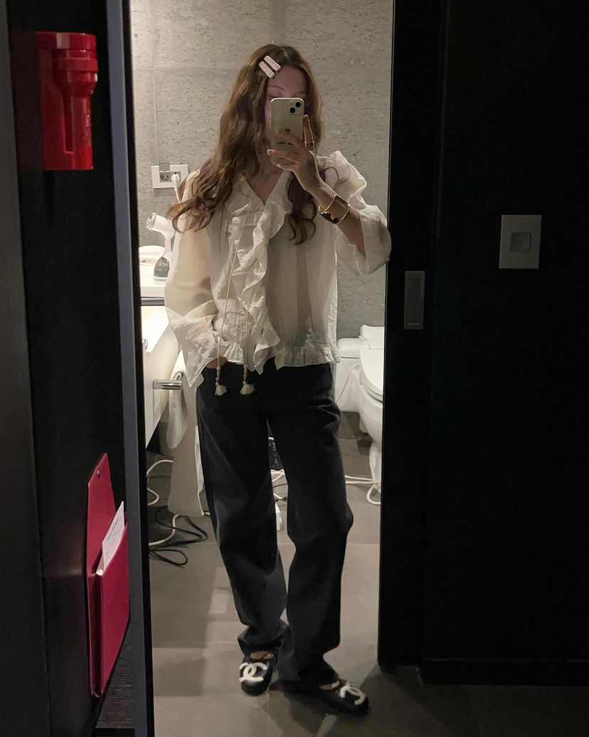 LOVE PULL韓國代購女裝新品職業休閑26春夏襯衫蕾絲衫流蘇LOVE PULL襯衫/蕾絲衫