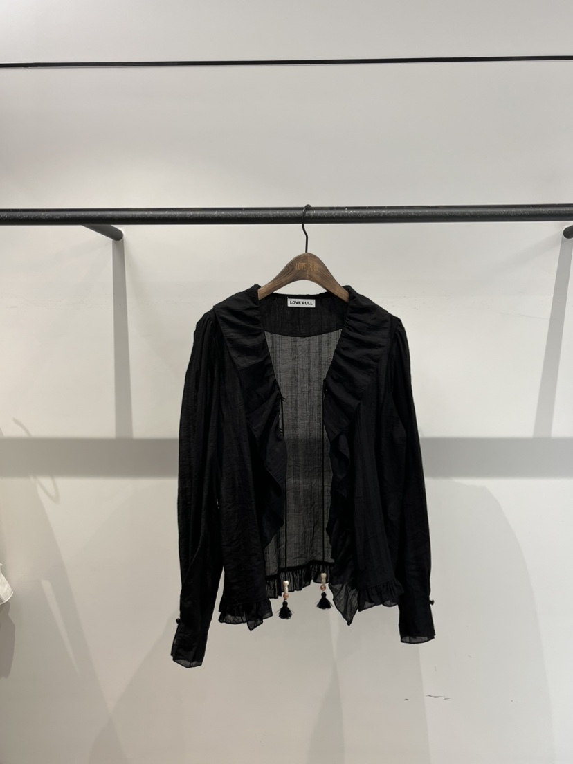 LOVE PULL韓國代購女裝新品職業休閑26春夏襯衫蕾絲衫流蘇LOVE PULL襯衫/蕾絲衫圖色2