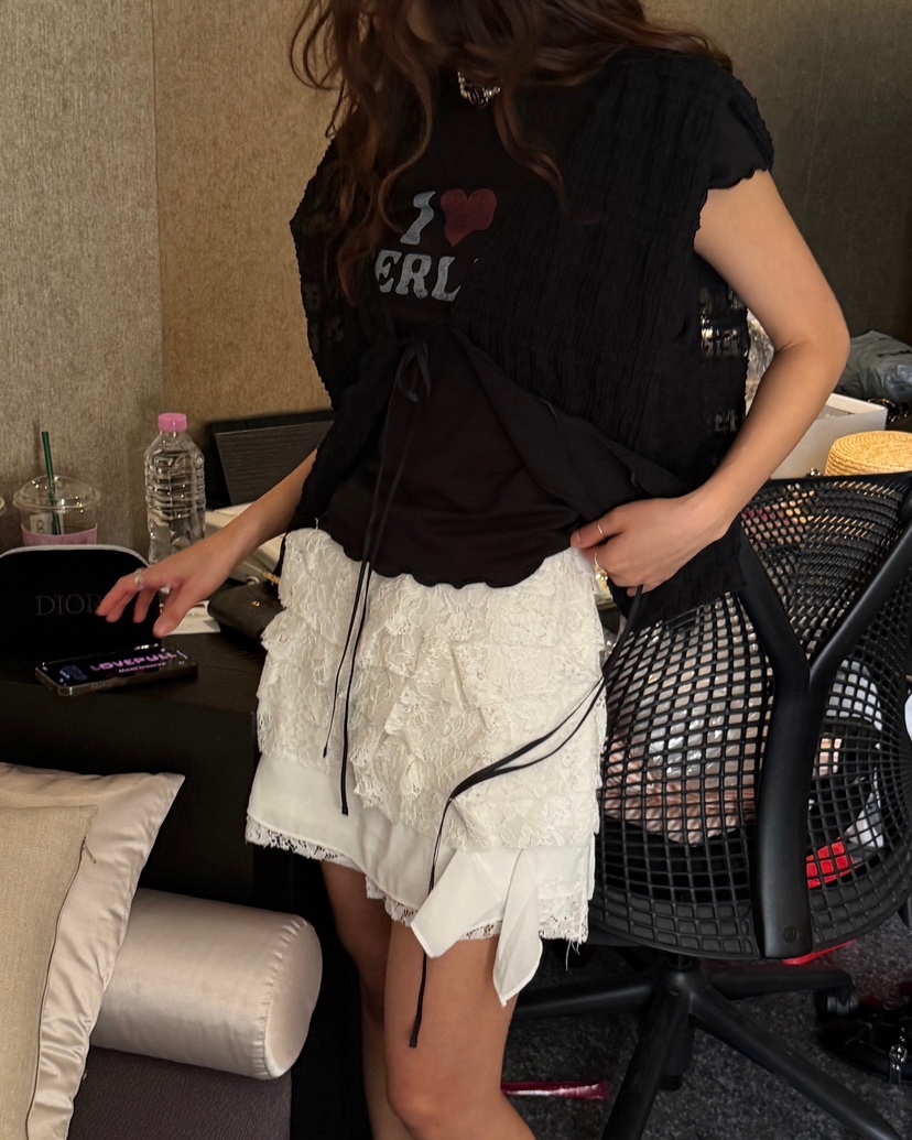 LOVE PULL韓國東大門直郵女士新品熱賣休閑時尚26春夏短裙LOVE PULL短裙